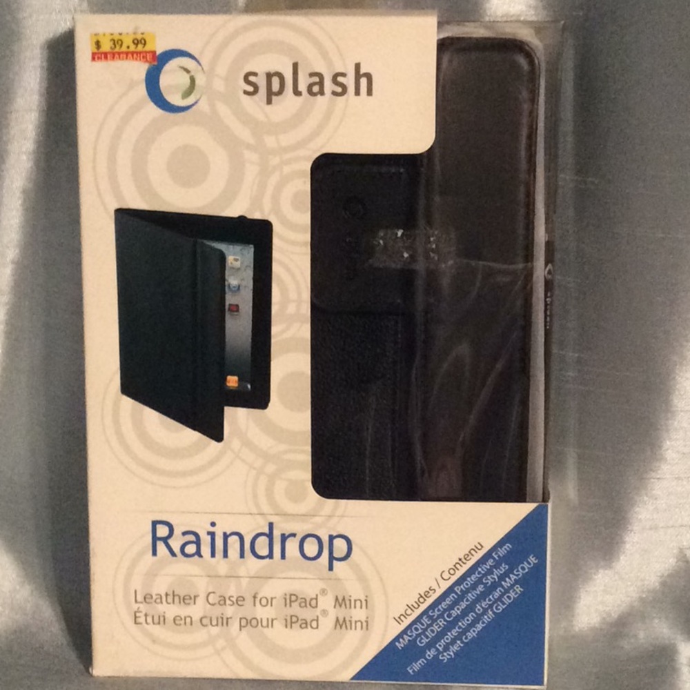 Splash Raindrop LEATHER case for iPad Mini, NWT - Picture 5 of 6